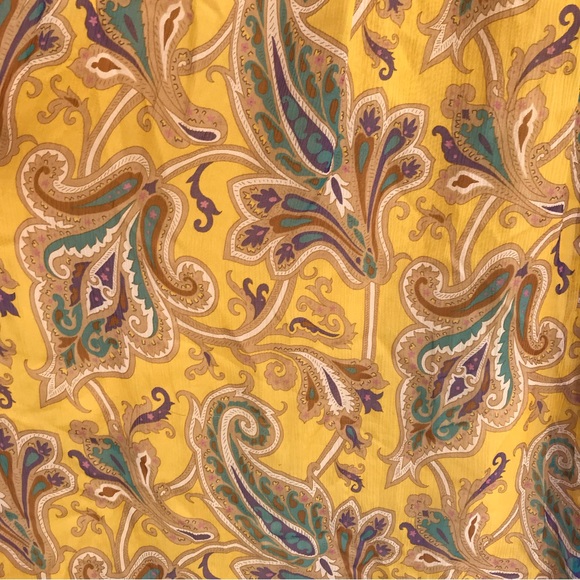 Tibi Chiffon Silk Paisley Maxi Dress Gold Yellow Size 2 - Picture 10 of 13